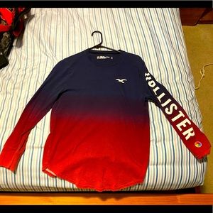 Long sleeve red to blue Holister fade shirt